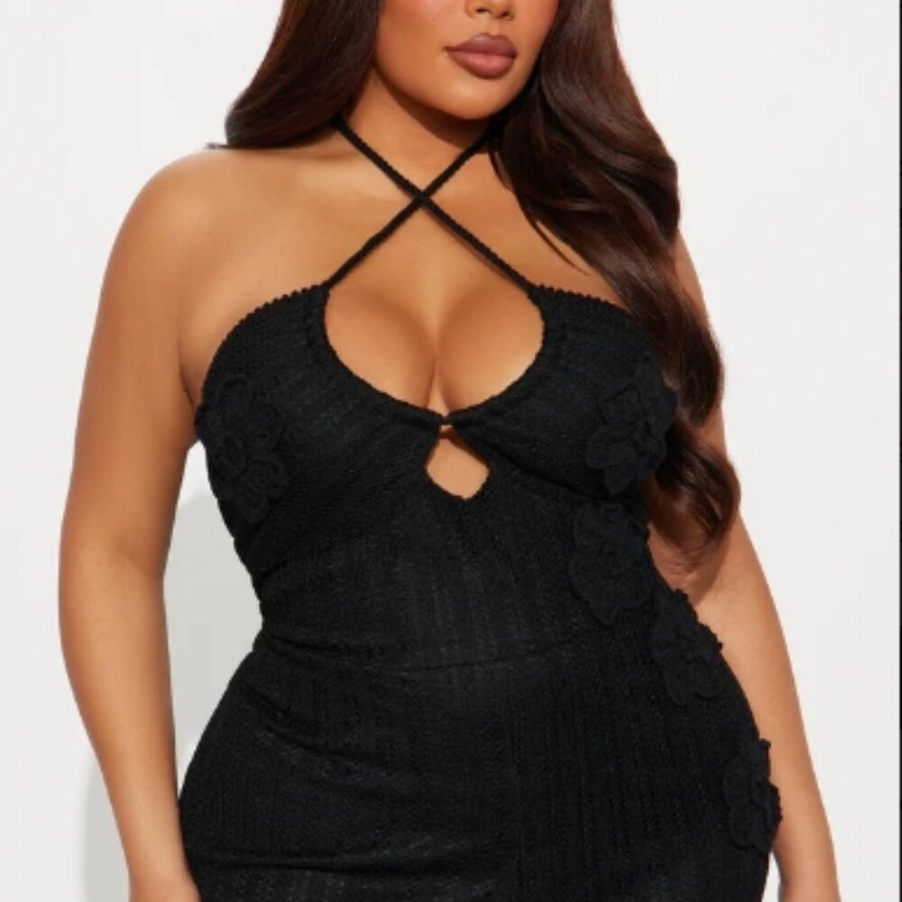 Marissa Crochet Jumpsuit - Black (2X)
